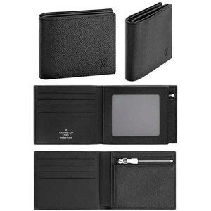 Louis Vuitton Wallet zipper Portefeuille NM Black Taiga Wallet